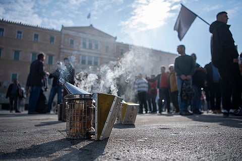 Beekeepers demonstration in Greece