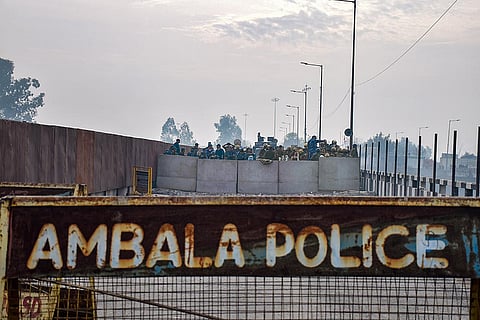 Farmers march: Security at Haryana border