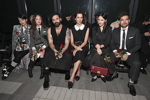 Seulgi, Havana Rose Liu, Morgan Spector, Rebecca Hall, Rachel Brosnahan and Jason Ralph at the Thom Browne show NYFW