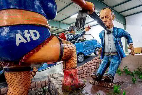 Presentation of floats for the annual Rose Monday Parade