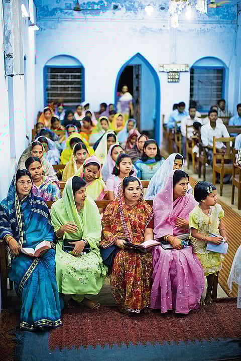 Praying For Unity: Women at a church near Bhubaneswar