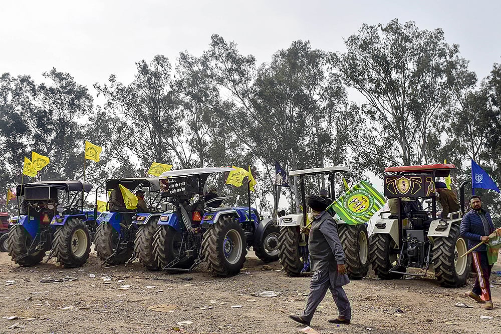 | Photo: PTI : Farmers at Shambhu border