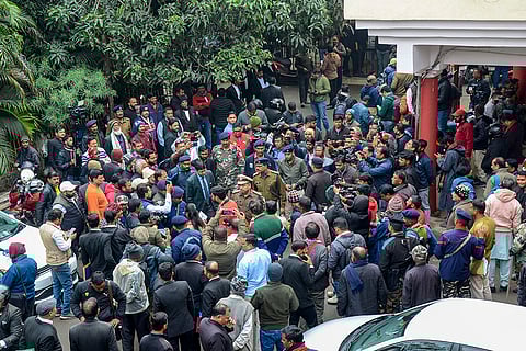 Security at PMLA court before Soren's production