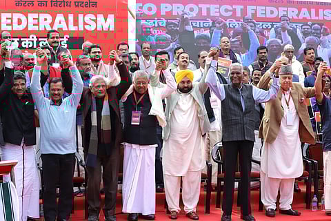 LDF protest at Jantar Mantar in Delhi