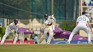 AP/Ajit Solanki : Dhruv Jurel in action on day three of the fourth Test in Ranchi