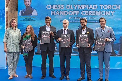 Olympiad Torch hand-off ceremony