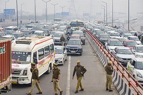 Farmers march: Traffic at Ghazipur border