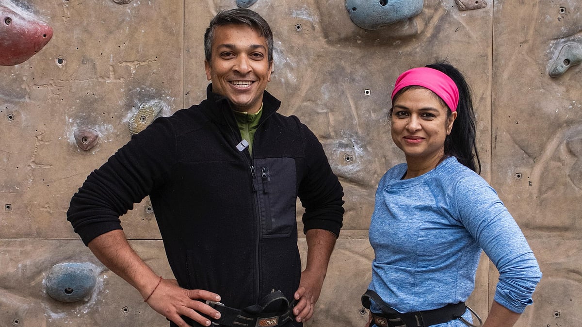 SAI : Arjun Vajpai with the host of Fit India Champions podcast, Ekta Vishnoi (Right)