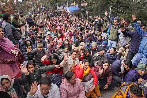 Teachers protest in Shimla