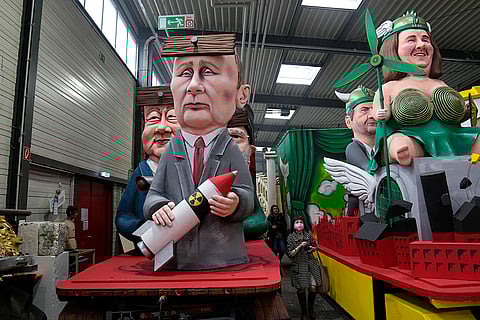 Presentation of floats for the annual Rose Monday Parade