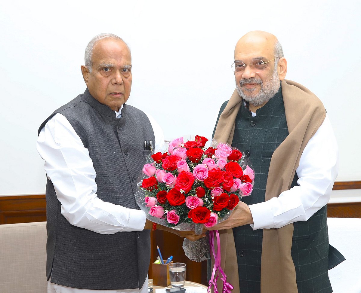 PTI : Banwarilal Purohit with Home Minister Amit Shah