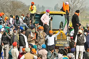 Getty Images : Farmers at the Shambhu border for 'Delhi Chalo Protest'