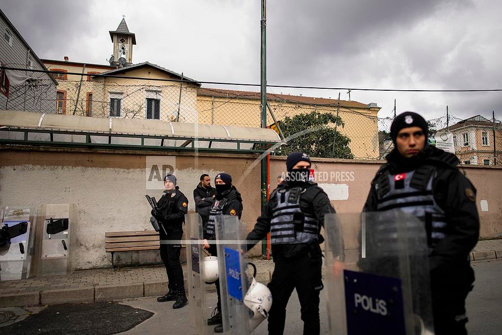 AP : Turkiye security personnel on guard.