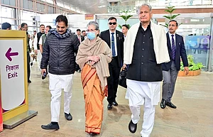 Photo: Tabeenah Anjum : Congress leader Sonia Gandhi in Rajasthan to file nomination for Rajya Sabha elections.