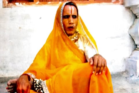 Premlata Sakhi, a male Rama devotee dressed up as a female on the occasion of Ramnavami in Ayodhya where ‘she’ will dance for her lord in the temple