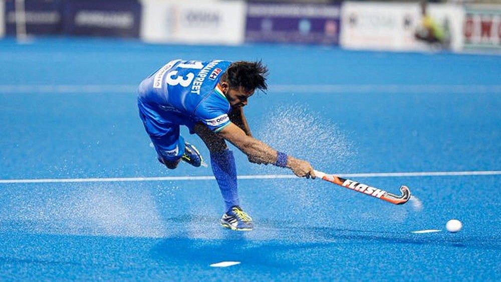 File Image : Harmanpreet Singh converted a penalty corner in the seventh minute before scoring from the spot in the 20th minute.