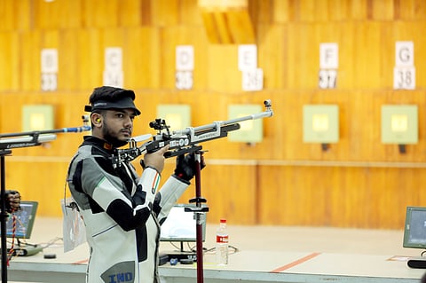 Aishwary Pratap Singh of Guru Nanak Dev University wins gold medal in 10m Air Rifle category event at 3rd day shooting event of KIUG Ashtalakshmi 2023