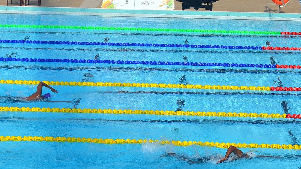 File : Representative Image: Dhinidhi Desinghu's performance was better than what senior Olympian Maana Patel (58.42s) and 21-year-old Shivangi Sarma (59.05s) could manage in the women's 100m freestyle event.