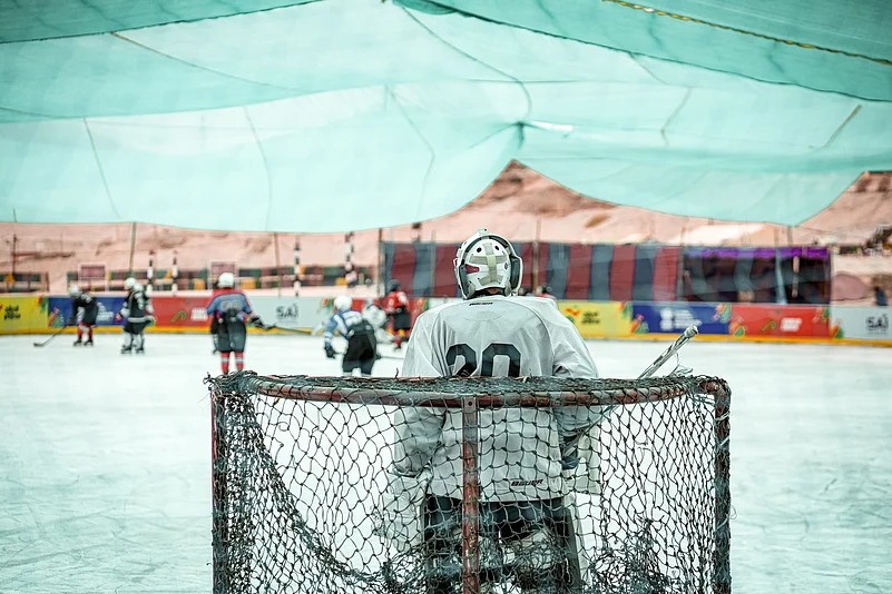 Ice Hockey match in Ladakh.