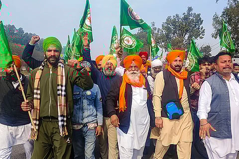 Farmers' march: Farmers at Punjab border