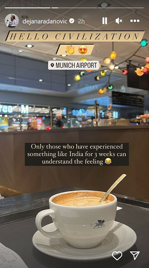 Dejana Radanovic Instagram story.