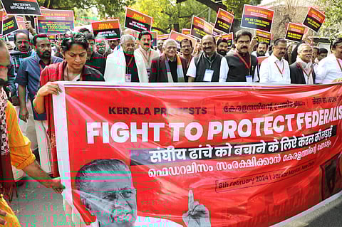 LDF protest at Jantar Mantar in Delhi