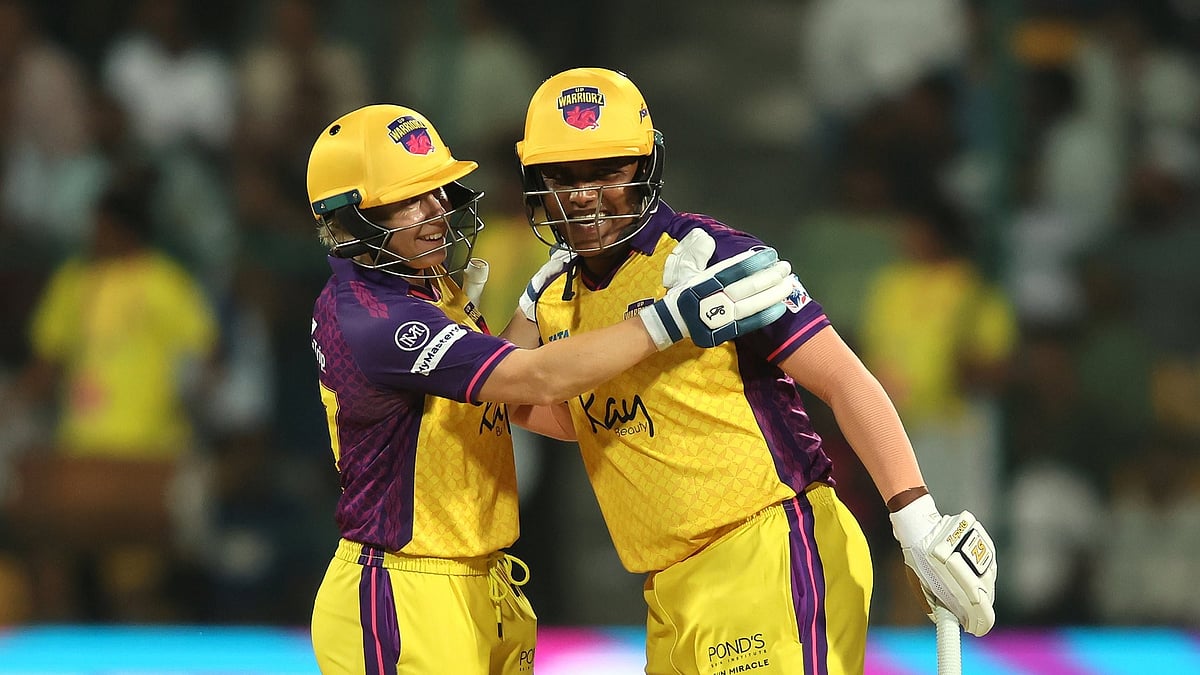 Photo: X/ @UPWarriorz : UP Warriorz captain Alyssa Healy (L) with Kiran Navgire in WPL 2024.