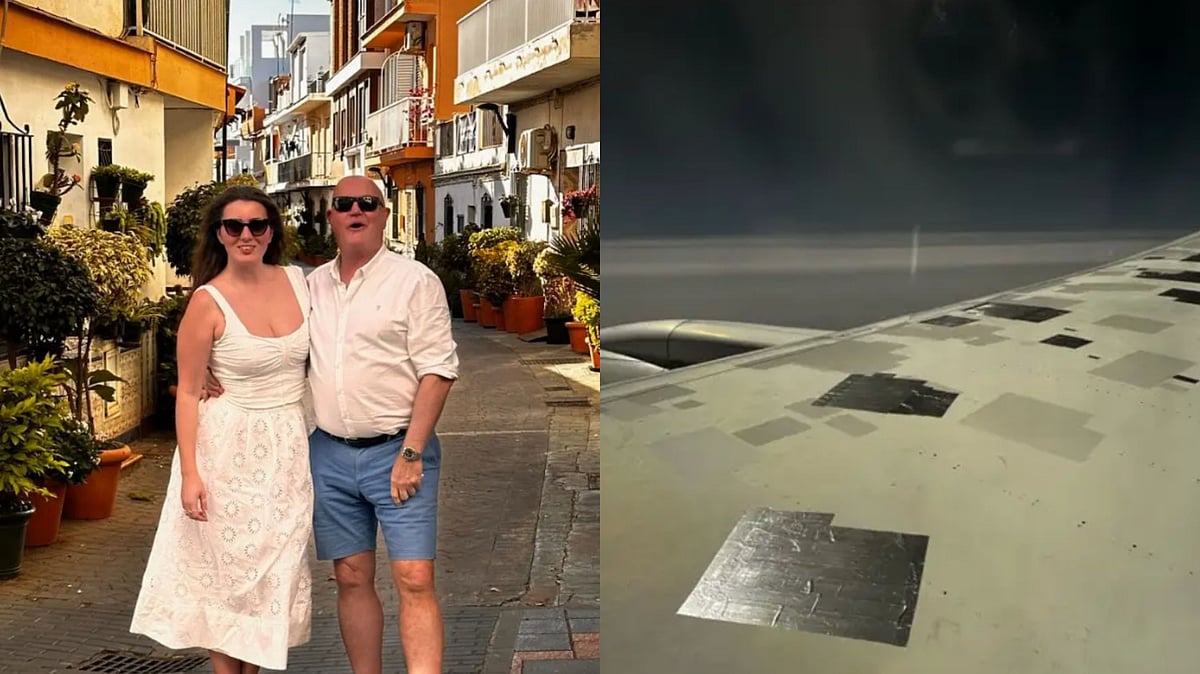 David Parker/SWNS : Passenger Spots 'Gaffer Tape' All Over Boeing 787 Wing