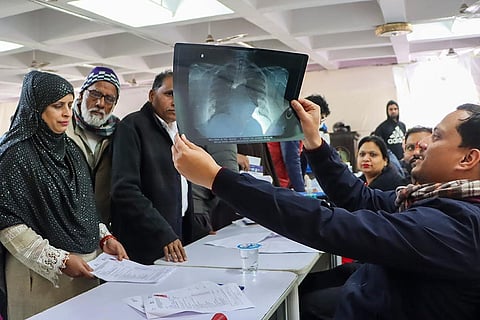 Haj pilgrims at a medical camp