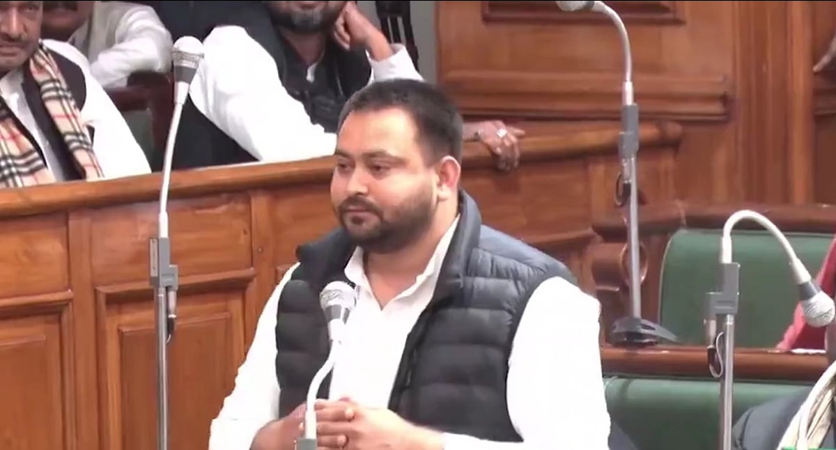 PTI : RJD leader Tejashwi Yadav at Bihar Assembly