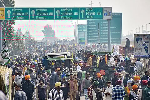 Farmers' march: Security at Haryana border