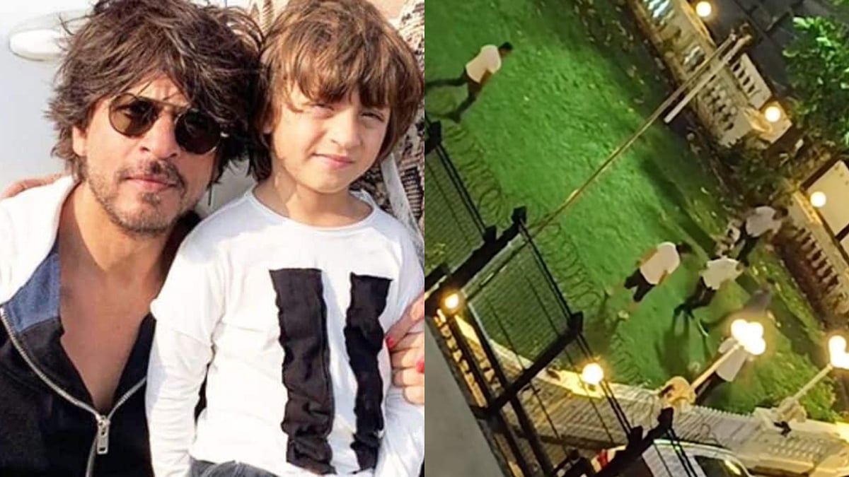 मन्नत से लीक हुए वीडियो में बेटे अबराम के साथ फुटबॉल खेलते नजर आए शाहरुख खान, फैंस हुए चिंतित! मन्नत से लीक हुए वीडियो में बेटे अबराम के साथ फुटबॉल खेलते नजर आए शाहरुख खान, फैंस हुए चिंतित!