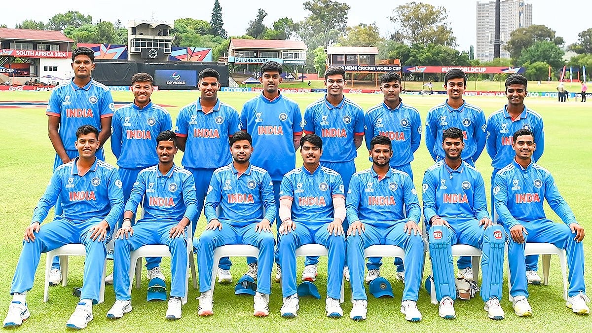 BCCI : The Uday Saharan-led Indian U-19 cricket players poses for a team photo.