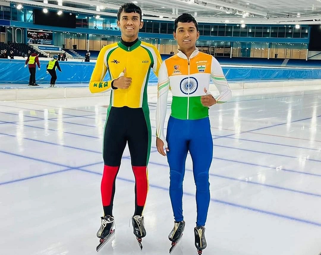 Photo: Khelo India : International ice skaters Suyog (left) and Sumit Tapkir have done well for Maharashtra in the Khelo India Winter Games 2024 in Leh.