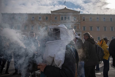 Beekeepers demonstration in Greece