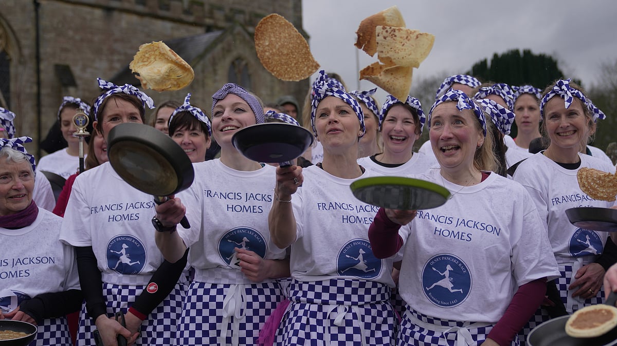 Pancake Tuesday was celebrated in England.  - AP