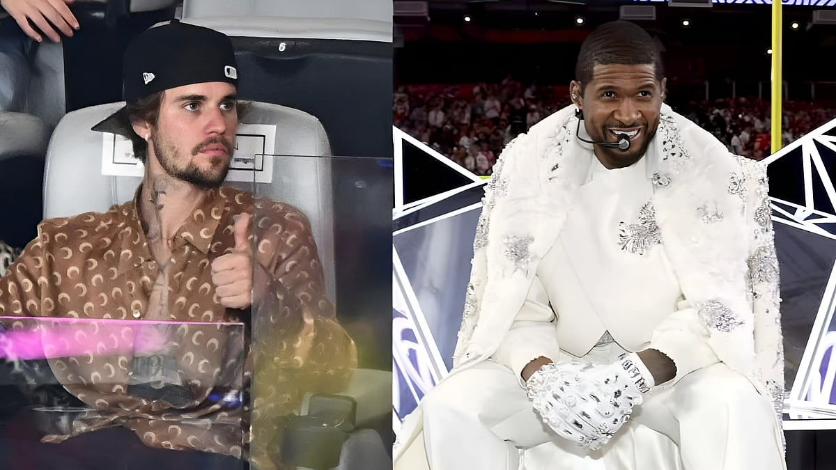X : Justin Bieber, Usher at Super Bowl 2024