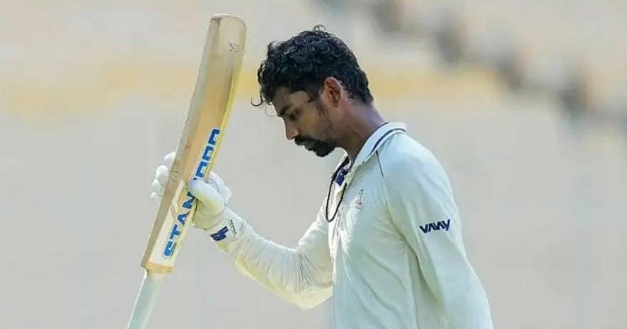 Photo Courtesy: X/ @IndrajithBaba : Baba Indrajith in Ranji Trophy 2023-24.