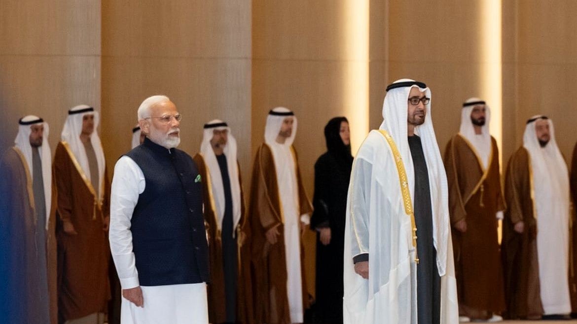 X/@MohamedBinZayed : PM Narendra Modi and UAE President Mohammed bin Zayed Al Nahyan | 