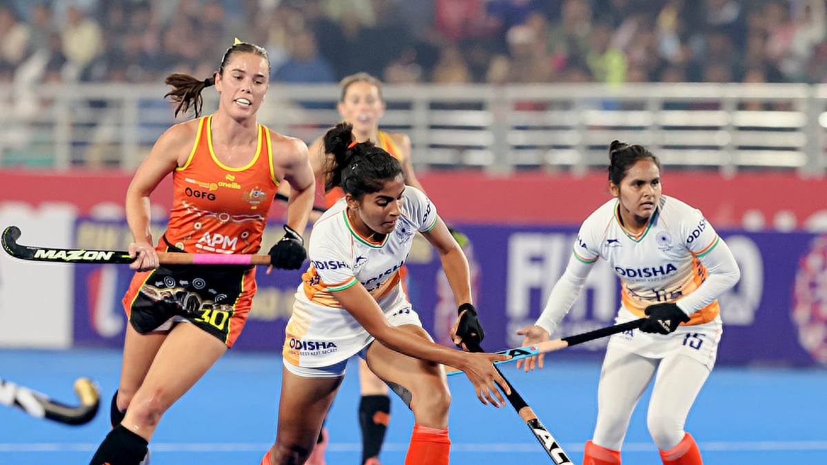 Photo: Hockey India : The Indian women in action against Australia in their FIH Pro League 2023-24 match in Rourkela on Saturday, February 17. 