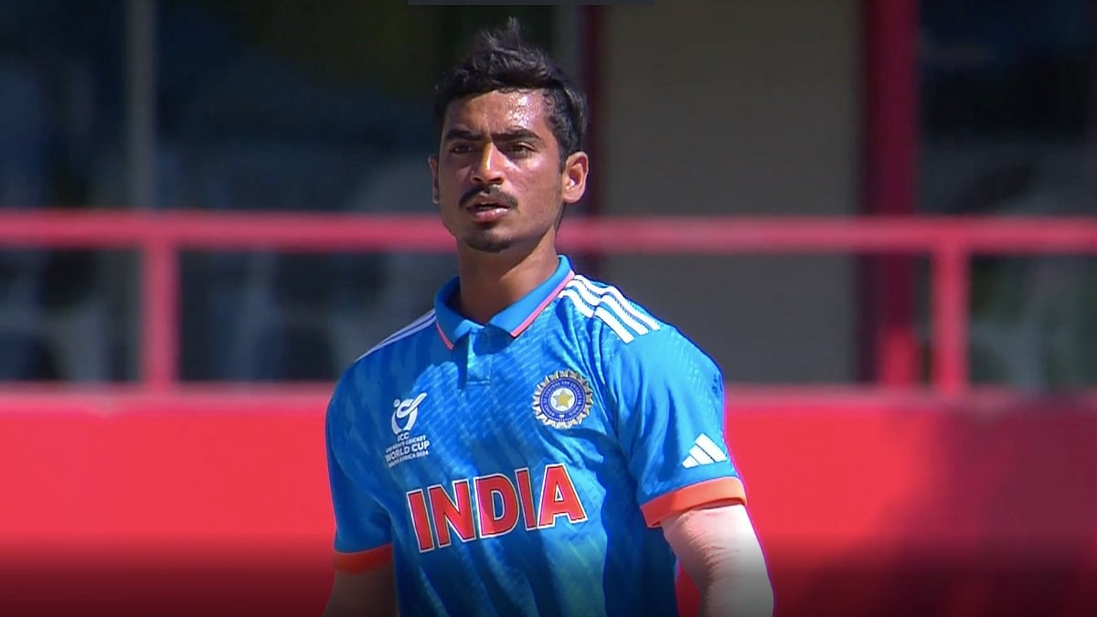 (Photo: ICC) : U-19 Indian Pacer, Naman Tiwari.