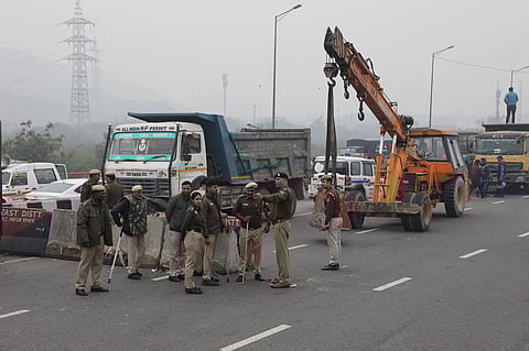 Farmers' march: Security at Ghazipur border