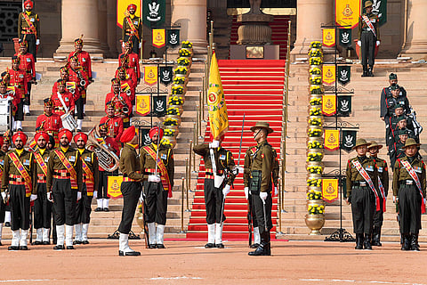 Ceremonial change-over of Army Guard Battalion