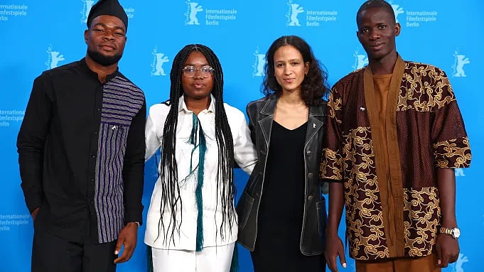 Instagram : Mati Diop and the team behind 'Dahomey.'