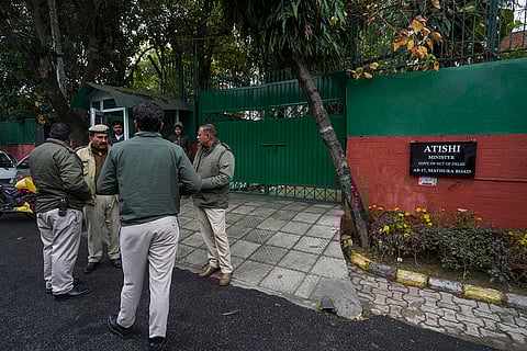 Crime Branch officials at Atishi Singh's residence