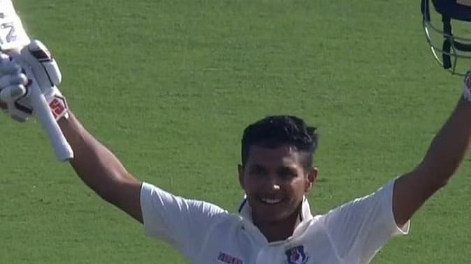 Photo: BCCI : Uttar Pradesh's Aryan Juyal scored his first-ever Ranji Trophy double century during the Group B match against Assam in Kanpur.