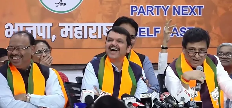 Screen grab from video posted on X/@BJP4Maharashtra