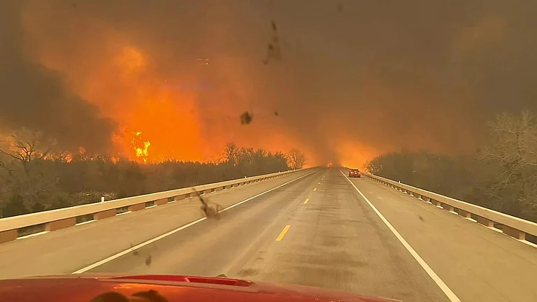 A wildfire is declared out when there is no smoke or fire activity. - AP