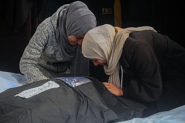 Getty Images : People mourn as they receive the dead bodies of victims of an Israeli strike (representative image)