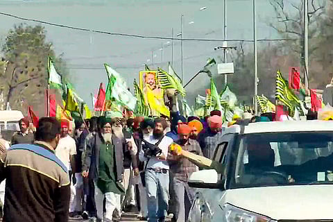 Funeral of deceased farmer in Punjab